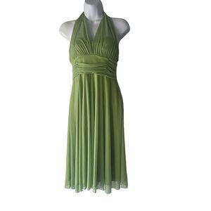 Celavie Collection Y2k Women's Size Small Green Fairy Chiffon Halter Mini Dress
